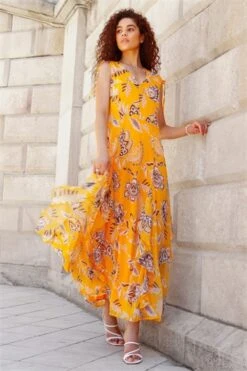 Yellow Sleeveless Floral Halter Neck Midi Dress 11 Yellow Sleeveless Floral Halter Neck Midi Dress -Dress Haven Sales Store a0be209a 7d36 4d25 8d11 c30b7297dada