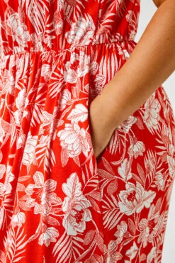 Red Curve Tropical Floral Print Maxi Dress -Dress Haven Sales Store a14701e6 0ca7 4f21 baa9 a487b85c7ebc