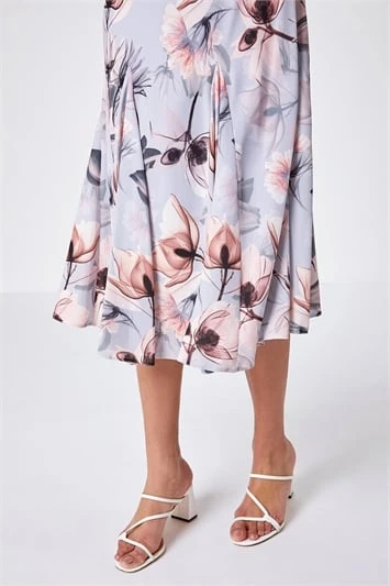 Royal Blue Julianna Floral Print Bias Cut Dress 3 Royal Blue Julianna Floral Print Bias Cut Dress