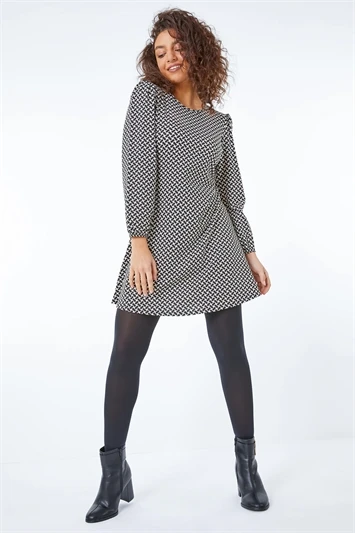 Black Petite Ditsy Floral Print Dress 3 Black Petite Ditsy Floral Print Dress