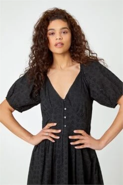 Navy Broderie Detail Cotton Midi Dress -Dress Haven Sales Store a851c36e 1642 4ed2 9ef2 50d1a0197c92