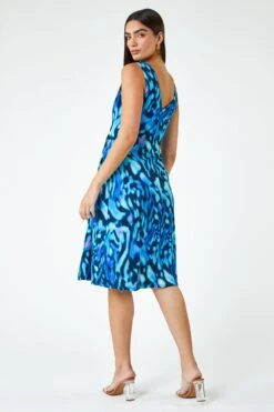 Blue LIMITED Animal Twist Detail Stretch Dress -Dress Haven Sales Store a8e294da a859 46bc bd8e 2392de142f31
