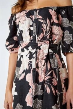 Black Tropical Print Tiered Midi Wrap Dress -Dress Haven Sales Store ab387c92 6067 47f8 b334 e5467e2efe75