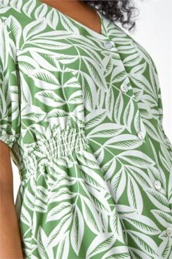 Green Petite Floral Print Shirred Midi Dress -Dress Haven Sales Store acae70ad 0845 42b8 8064 d012c01f1b29