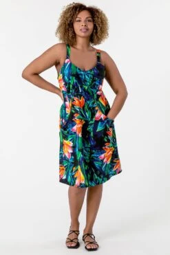 Orange Curve Tropical Print Strappy Dress -Dress Haven Sales Store ade4e6a1 de81 4c3d b4fe 4512eb081c93