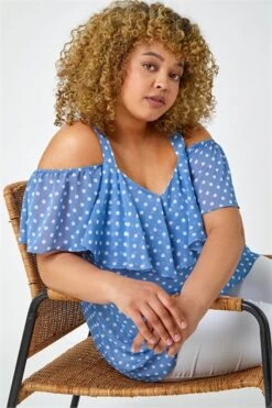 Light Blue Cold Shoulder Polka Dot Midi Dress 9 Light Blue Cold Shoulder Polka Dot Midi Dress -Dress Haven Sales Store afeda07a b552 405c bc11 56703a349daa