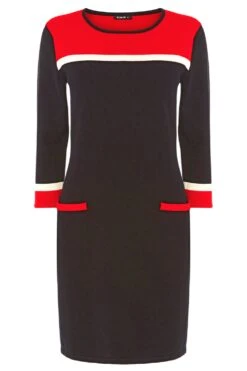 Red Colour Block Knitted Dress -Dress Haven Sales Store b0a796cc 8a41 4411 96af 6369ae19507c