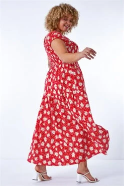 Red Curve Floral Print Midi Dress -Dress Haven Sales Store b30a6b82 b28b 411b b46d 05583f254309