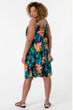 Orange Curve Tropical Print Strappy Dress -Dress Haven Sales Store b61abdb8 dcb8 45a8 9c3f f3438cccf91d