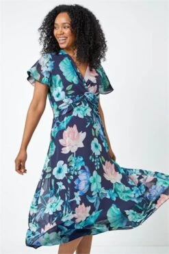 Mint Petite Frill Hem Floral Midi Dress -Dress Haven Sales Store b65d8f57 f7da 47ac a3a3 84241a27acaa