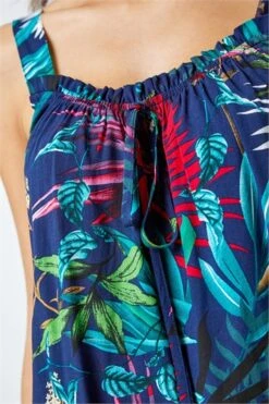 Navy Tropical Frill Sleeve Tiered Smock Dress -Dress Haven Sales Store b7e467a6 d290 40b1 9782 ed1e8433ddf9