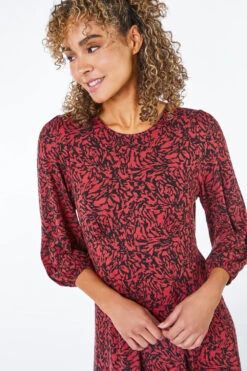 Rust Petite Floral Print Stretch Midi Dress -Dress Haven Sales Store b8a5cbfc 4259 45b1 84ab e03e49a24d86