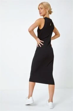 Black Shirred Frill Hem Stretch Dress -Dress Haven Sales Store bc750886 a549 4954 9b20 08ff92b71dd9