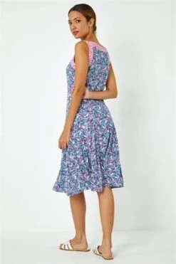 Rose Sleeveless Tie Detail Floral Dress -Dress Haven Sales Store bd953780 92db 48f3 b2c2 129eda38a053