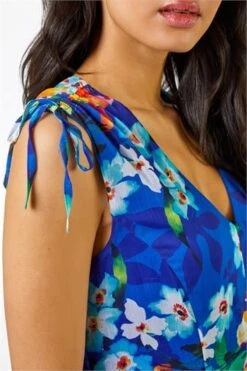 Blue Sleeveless Floral Print Maxi Dress -Dress Haven Sales Store be16bd22 c380 4949 963f 06f03fdae720