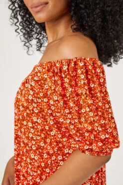 Red Petite Ditsy Floral Print Jersey Tunic Dress -Dress Haven Sales Store be3ff538 95b7 4d51 a971 1c38213db6b6