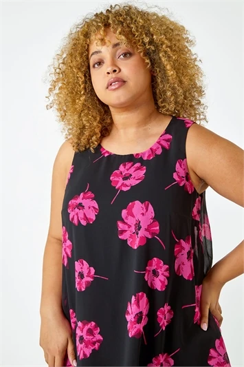 Pink Curve Premium Stretch Floral Midi Dress 6 Pink Curve Premium Stretch Floral Midi Dress - Image 4