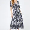 Navy Petite Lily Print Ruched Midi Dress -Dress Haven Sales Store c005cdc5 3e92 4d0e 8f22 e755f8af2f10