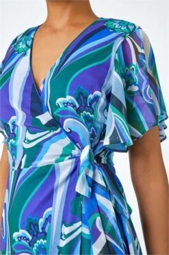 Ivory Abstract Chiffon Hanky Hem Midi Dress -Dress Haven Sales Store c129fd71 179b 43c9 b3c7 5f267cd28eb9