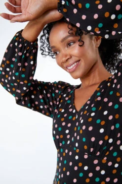 Black Petite Spot Print Frill Hem Dress -Dress Haven Sales Store c3d0de94 1a7a 4563 be5d d4331bdc0ed8