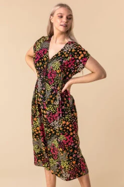 Multi Floral Print Button Through Dress -Dress Haven Sales Store c46bb215 58ee 46bb bb79 42ec8aaf6a66