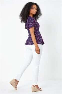 Navy Petite Polka Dot Ruched Stretch Dress -Dress Haven Sales Store c89e99ce 4289 4cca 8f78 307f53a982d1