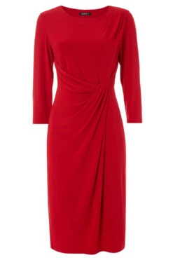 Red 3/4 Sleeve Twist Waist Dress -Dress Haven Sales Store cb58d3fa 9df1 40bf 86e5 f4f183c333a9