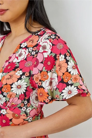 Pink Petite Aztec Stretch T-Shirt Dress 5 Pink Petite Aztec Stretch T-Shirt Dress - Image 3