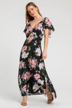Black Petite Floral Print Maxi Dress -Dress Haven Sales Store ce52c952 1aa8 4acb ba6a a6c8e417d475