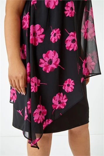 Pink Curve Premium Stretch Floral Midi Dress 5 Pink Curve Premium Stretch Floral Midi Dress - Image 3