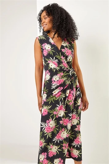 Pink Petite Sleeveless Twist Front Maxi Dress 4 Pink Petite Sleeveless Twist Front Maxi Dress - Image 2