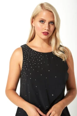 Black Embellished Frill Swing Dress -Dress Haven Sales Store d2ab893c cc01 4d3b a03f c51667b660bf