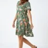 Olive Floral Frill Sleeve Tiered Smock Dress -Dress Haven Sales Store d4980a28 023b 44bb 9d91 1a6d8af8d461