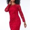 Red Petite Side Ruched Lace Dress -Dress Haven Sales Store d5e5714a c984 4a73 9585 6f590aaaeb12