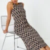 Black Abstract Print Drawcord Stretch Midi Dress -Dress Haven Sales Store d702c910 0084 4796 86c8 0b78f59007ce
