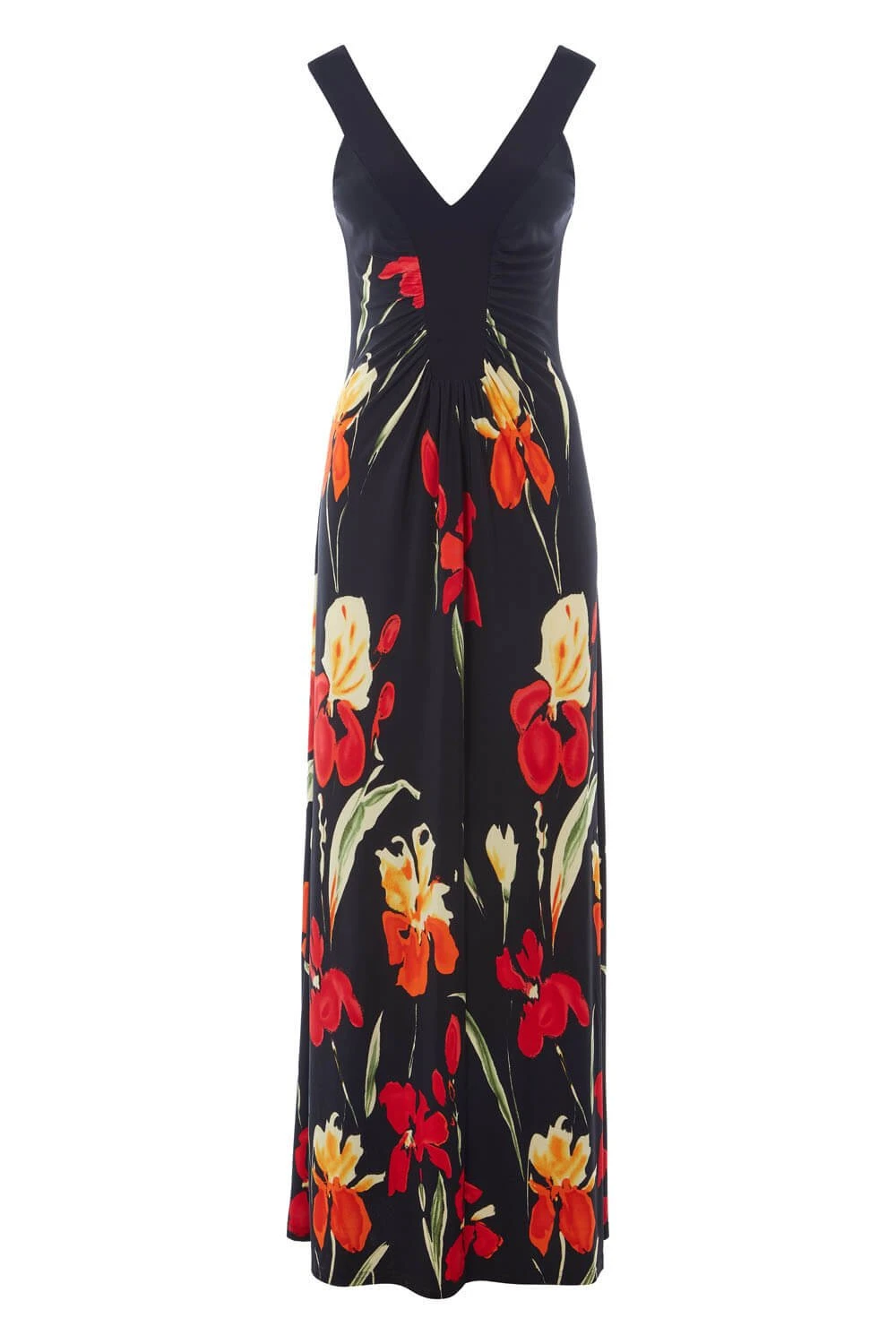 Black Floral Stretch Jersey Maxi Dress 8 Black Floral Stretch Jersey Maxi Dress - Image 6