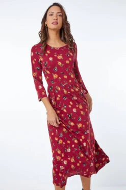 Rust Floral Print Pocket Detail Midi Dress 8 Rust Floral Print Pocket Detail Midi Dress -Dress Haven Sales Store da3ad154 5204 4da9 9bfc 56df6e690799