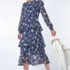 Navy Floral Print Frill Detail Midi Dress 1 Navy Floral Print Frill Detail Midi Dress -Dress Haven Sales Store da573f56 08af 4eac 94b7 33f6e9be4ade