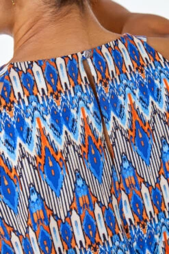 Blue Petite Tribal Print Halterneck Shift Dress -Dress Haven Sales Store de483972 0b6b 4de5 83c1 140dc7a789e1