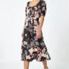Black Tropical Print Tiered Midi Wrap Dress -Dress Haven Sales Store e4cfd618 ce0d 4bbb 9fe3 4563f66187cf