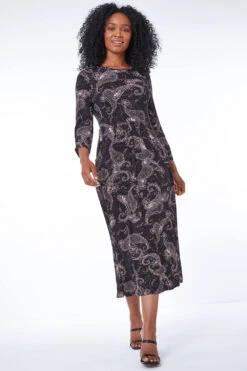 Black Petite Paisley Print Midi Dress -Dress Haven Sales Store e5415507 d2d7 4d63 8cfa 50393f3732ba
