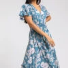 Blue Floral Print Tiered Midi Dress -Dress Haven Sales Store e6215f3a ef41 48fc 981a f2b472bb50b6
