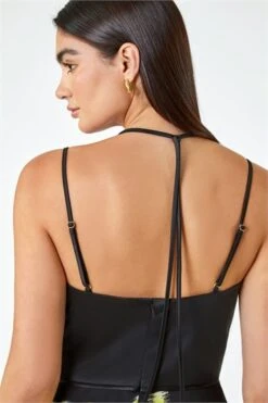 Black LIMITED Floral Twist Detail Stretch Dress