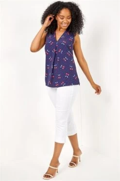 Navy Petite Cherry Spot Print Wrap Dress -Dress Haven Sales Store eccd4327 20e5 4187 b341 2382465a93df