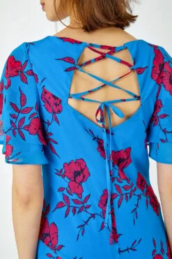 Blue Floral Tiered Sleeve Maxi Dress -Dress Haven Sales Store f03dee97 590e 4946 b662 d552eb1726c5