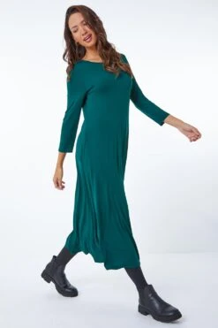 Forest Stretch Pocket Detail Midi Dress -Dress Haven Sales Store f3457f4d f322 4ce2 bca5 3b9ea60154f0