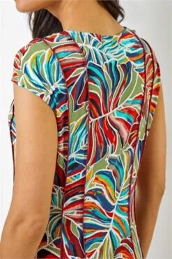 Red Sleeveless Floral Panel Stretch Dress -Dress Haven Sales Store f3fb9ece f1bb 4c57 a5b0 1954bb677987