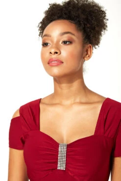 Red Diamante Cold Shoulder Maxi Dress -Dress Haven Sales Store f476600b 7e20 46de 91a8 6581d6707562