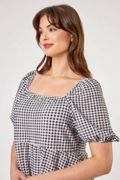 Black Curve Gingham Print Tiered Dress -Dress Haven Sales Store f8da3ec1 a61c 4586 8c3e 49d60571c872