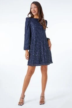 Navy Sequin Embellished Dress -Dress Haven Sales Store fabea4ac 0d9a 40bd b8d9 a95b860bde76